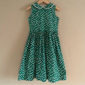 Seesaw Society Girl’s Green Floral Print Sleeveless Dress Waist Tie Modest Sz. 5